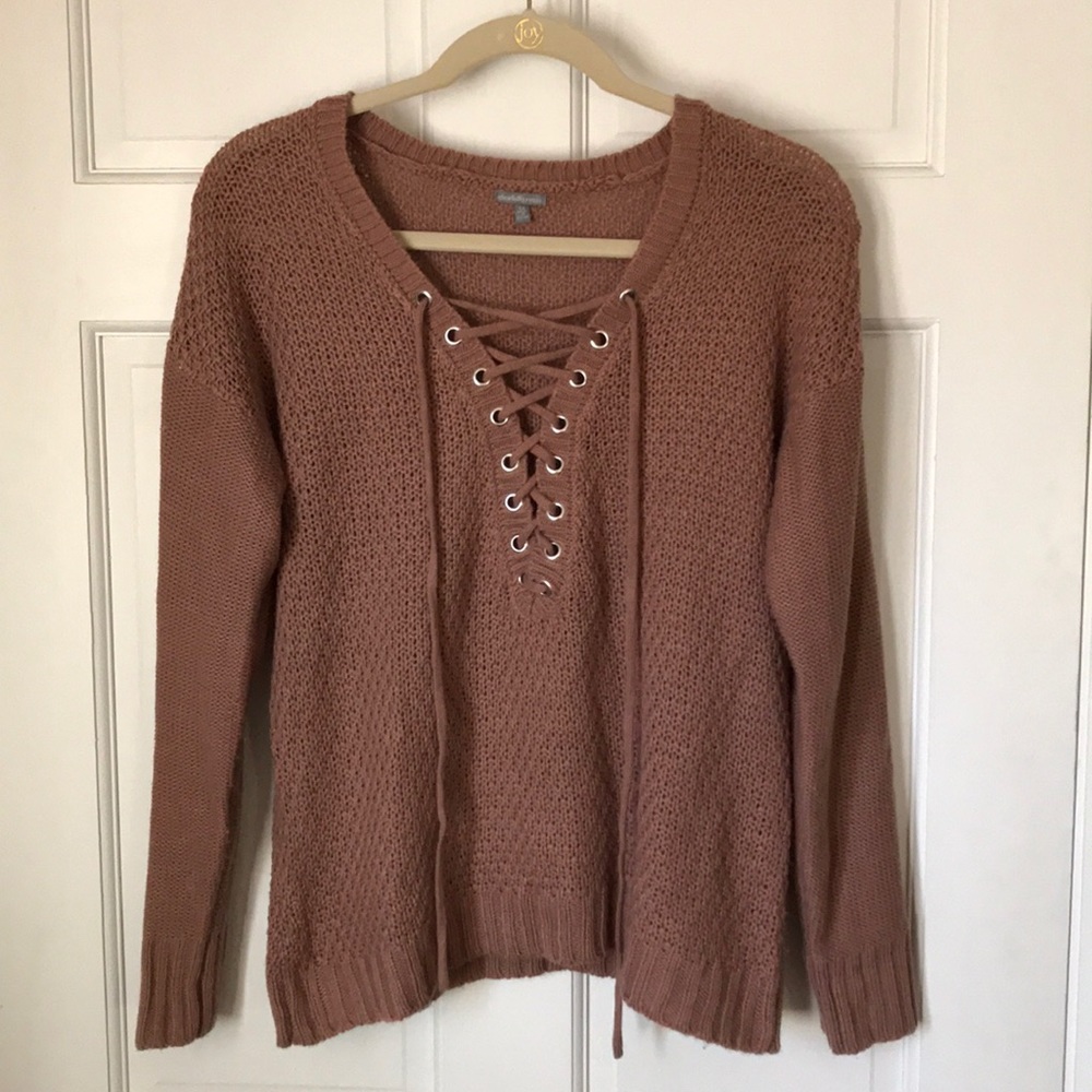 Orange knit sweater